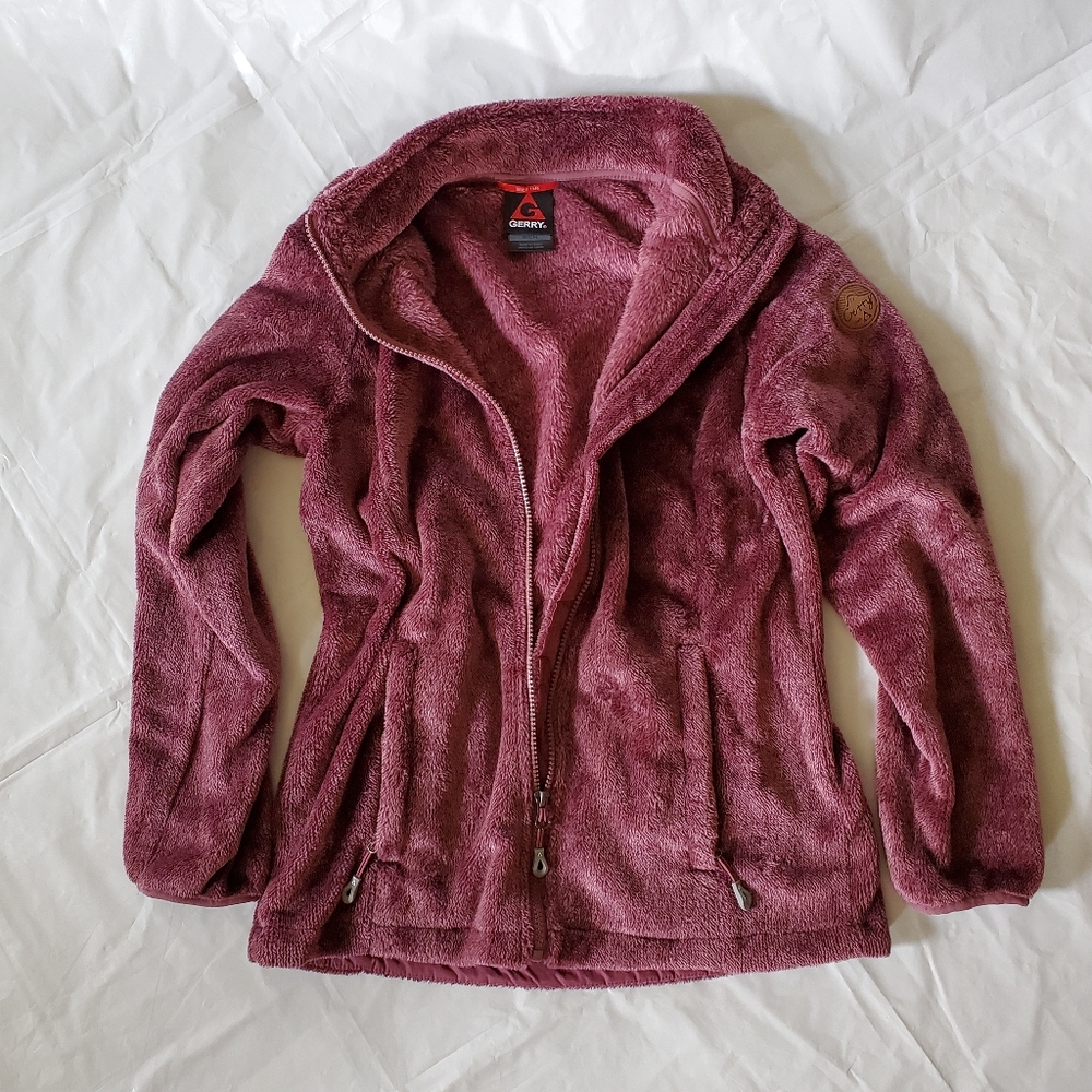 NWT Gerry Full Zip Fleece Jacket with Zippered Pockets - Purple - size Small S